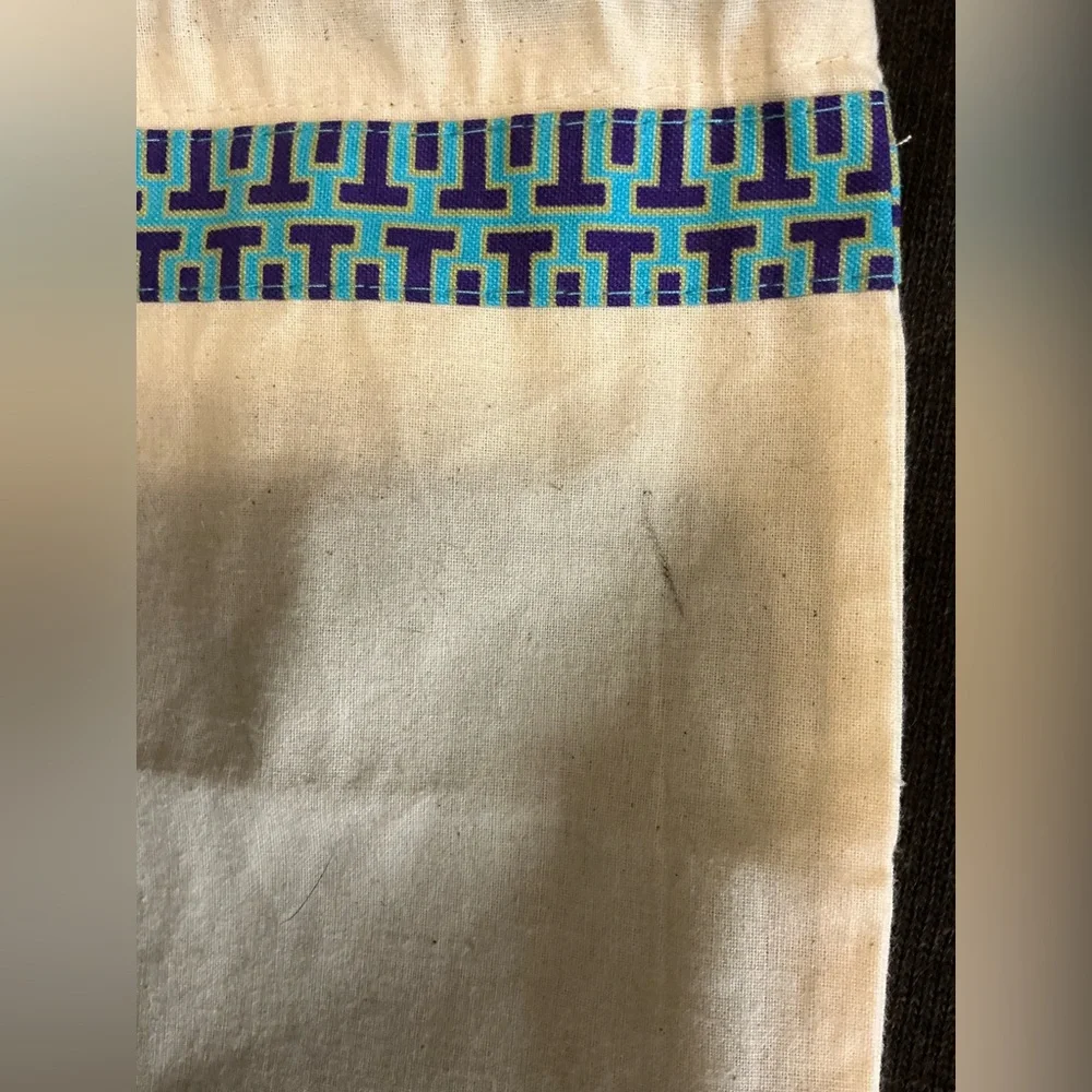 Tory Burch Cream and Blue Garment Bag